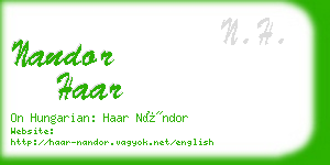 nandor haar business card